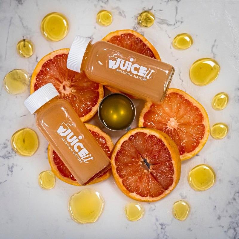 Wellness shots — ginger, turmeric, green and beet